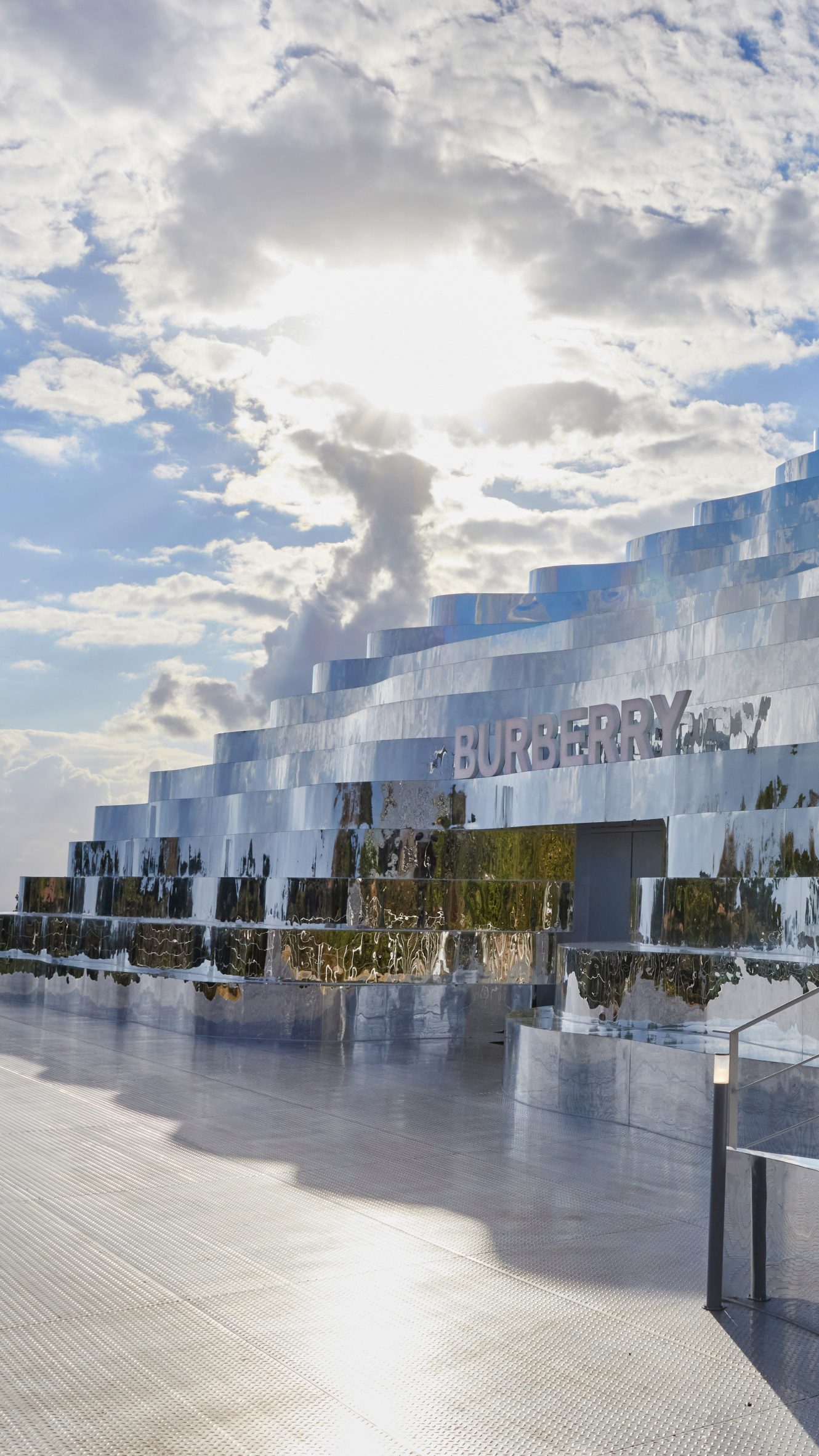 Imagine Landscapes pop-up shop with the word Burberry on the outside