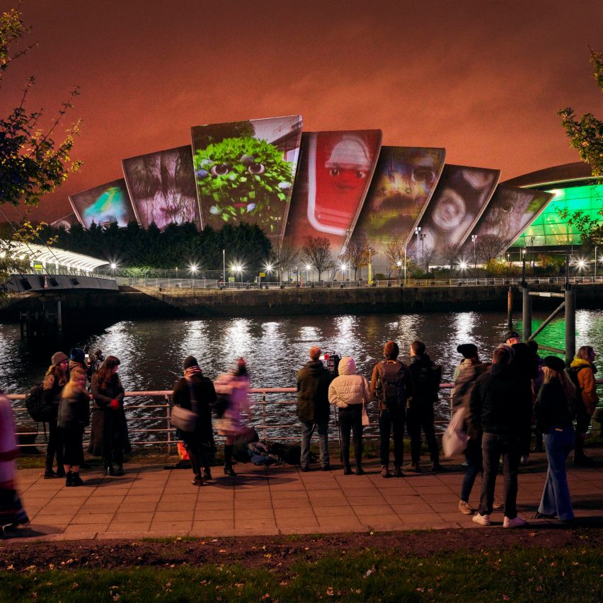 Olafur Eliasson projects artwork on COP26 venue