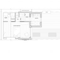 Loft floor plan of Copeland Road house extension by Gresford Architects