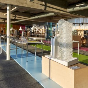 Architectural model in MVRDVHNI: The Living Archive of a Studio exhibition by Rotterdam's Het Nieuwe Instituut from Dezeen Events Guide December