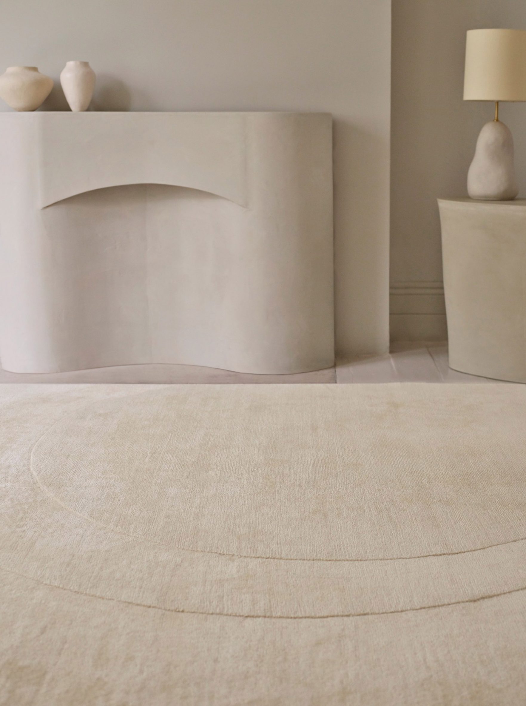A cream rug by Armadillo and House of Grey