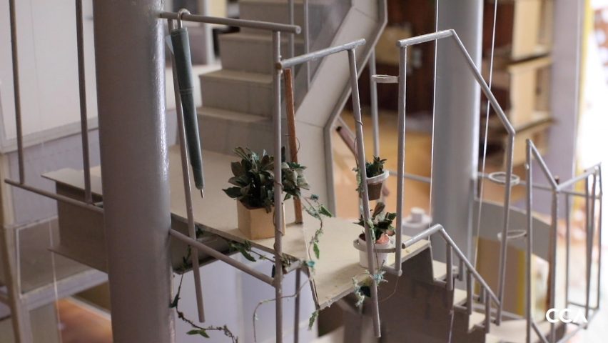 An architectural model staircase