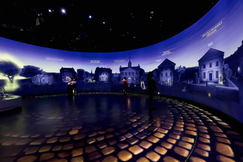 Local Projects designed interactive exhibition spaces for Faith and Liberty Discovery Center