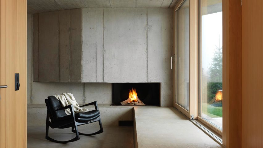 Concrete covers the interior of the home