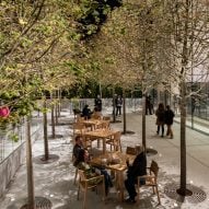 Seating areas in the garden of the Bagdat Caddesi Apple Store