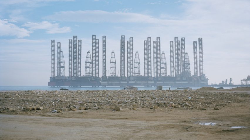oil platforms in Baku, Azerbaijan, photographed by Armin Linke