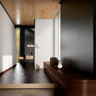 Luce tiles in black used on the floor of a residential interior