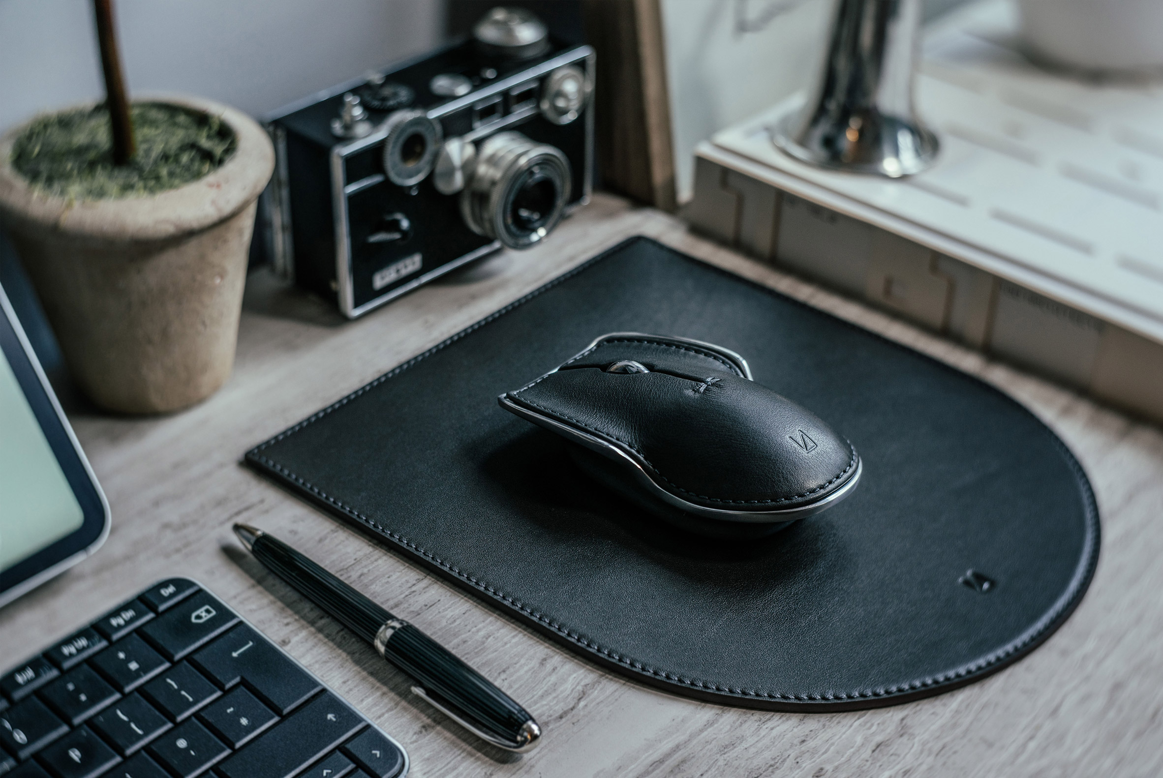 Leather topped mouse