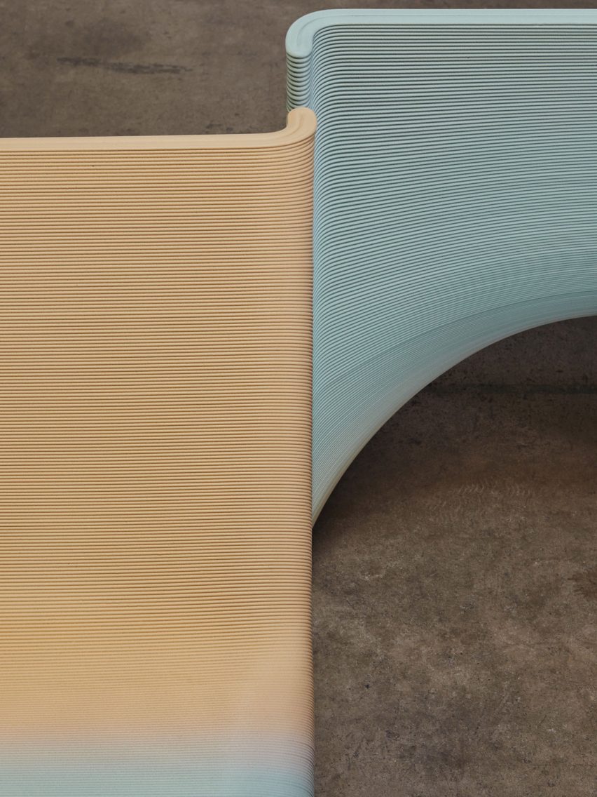 Close up of 3D printed plastic panels by The New Raw