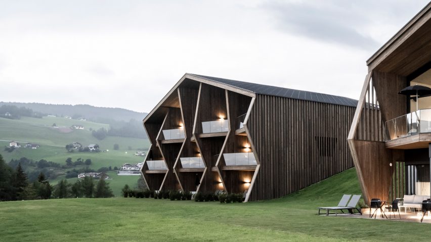 Aeon Hotel is a timber-clad hotel in Italy