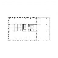 Basement floor plan, Nodi wooden office building by White Arkitekter