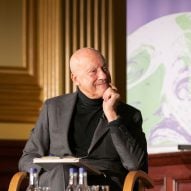 Norman Foster during a talk at COP26, used to illustrate news about launch of UN sustainability declaration
