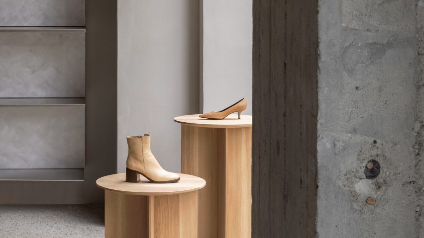 Minimalist interior of Notabene shoe shop in Copenhagen, by Norm Architects