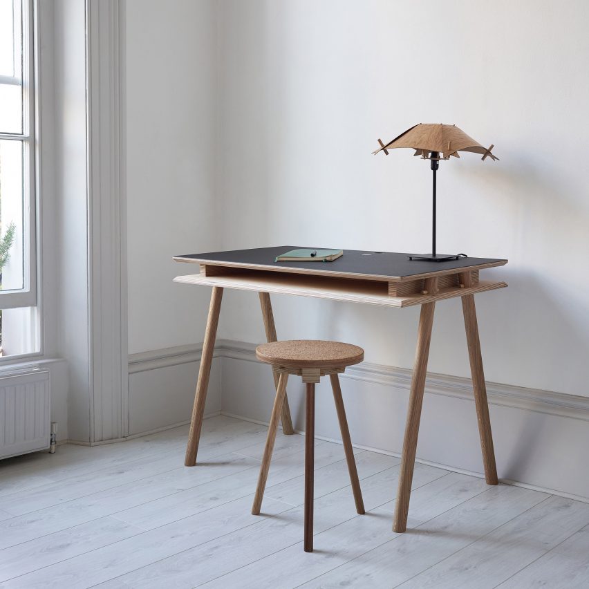 A desk and stool by Michael Buick