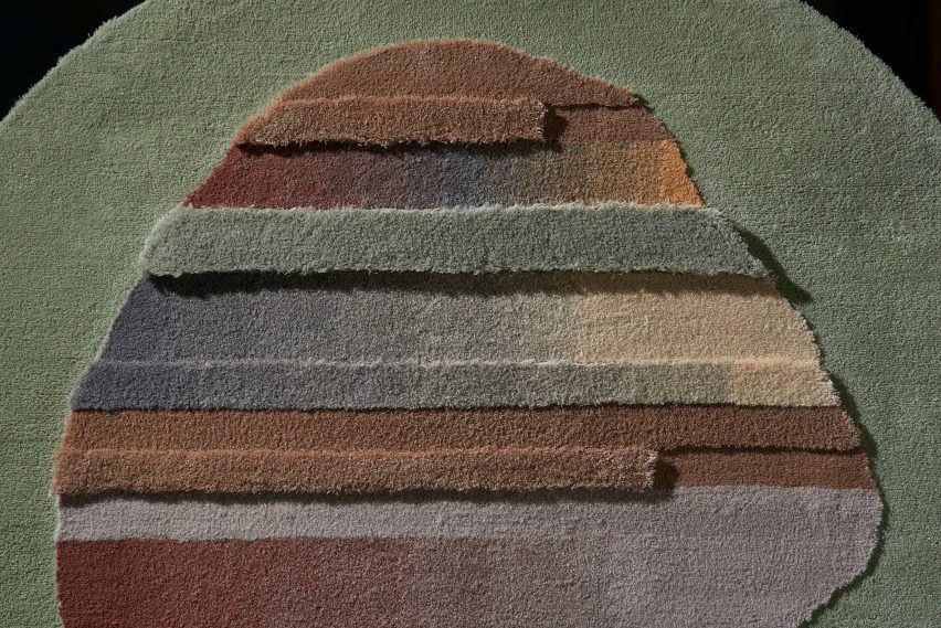 Detail image of the pile on the Lutetia and Juno rug collection