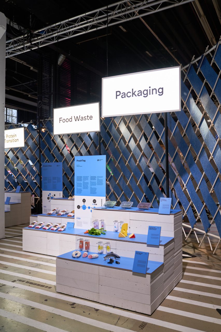 Packaging section at Supermarket of the Future exhibition at Dutch Design Week