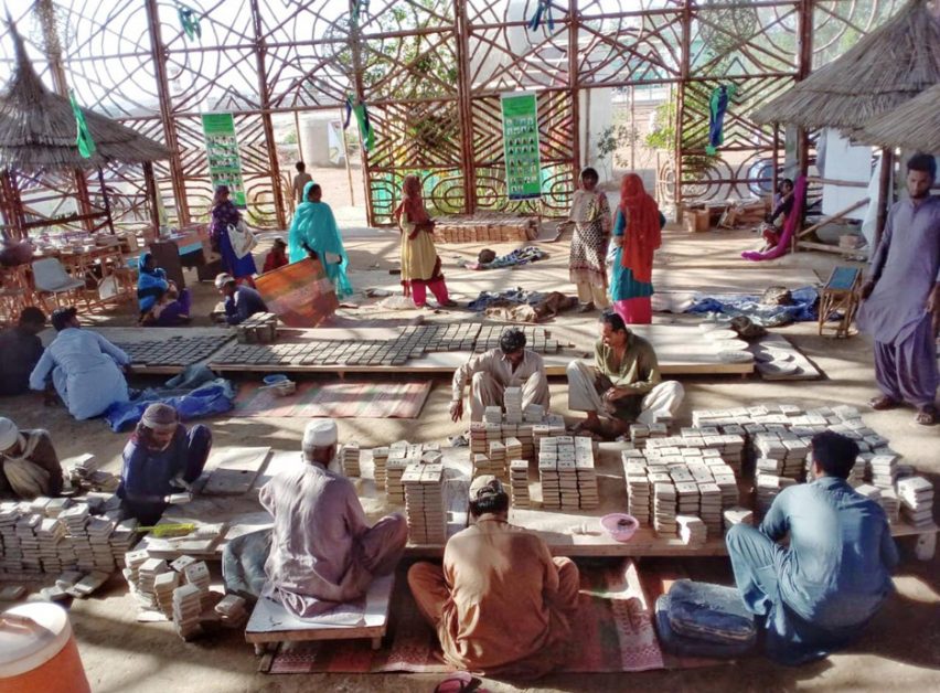 Yasmeen Lari and Heritage Foundation of Pakistan create terracotta tiling alongside Pakistan's impoverished