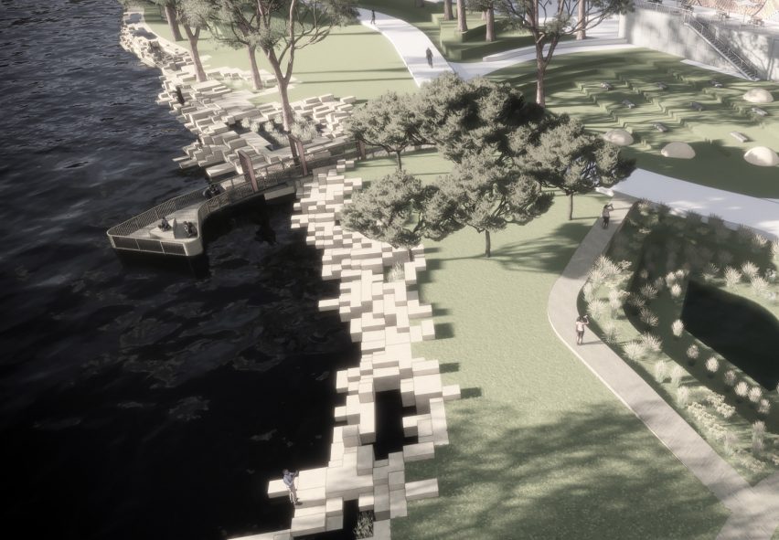 Визуализация Северного парка станции Туррелла, приоритетного коридора зеленой сети парковой зоны Бардуэлл-Вэлли, сделанная Юди Ли