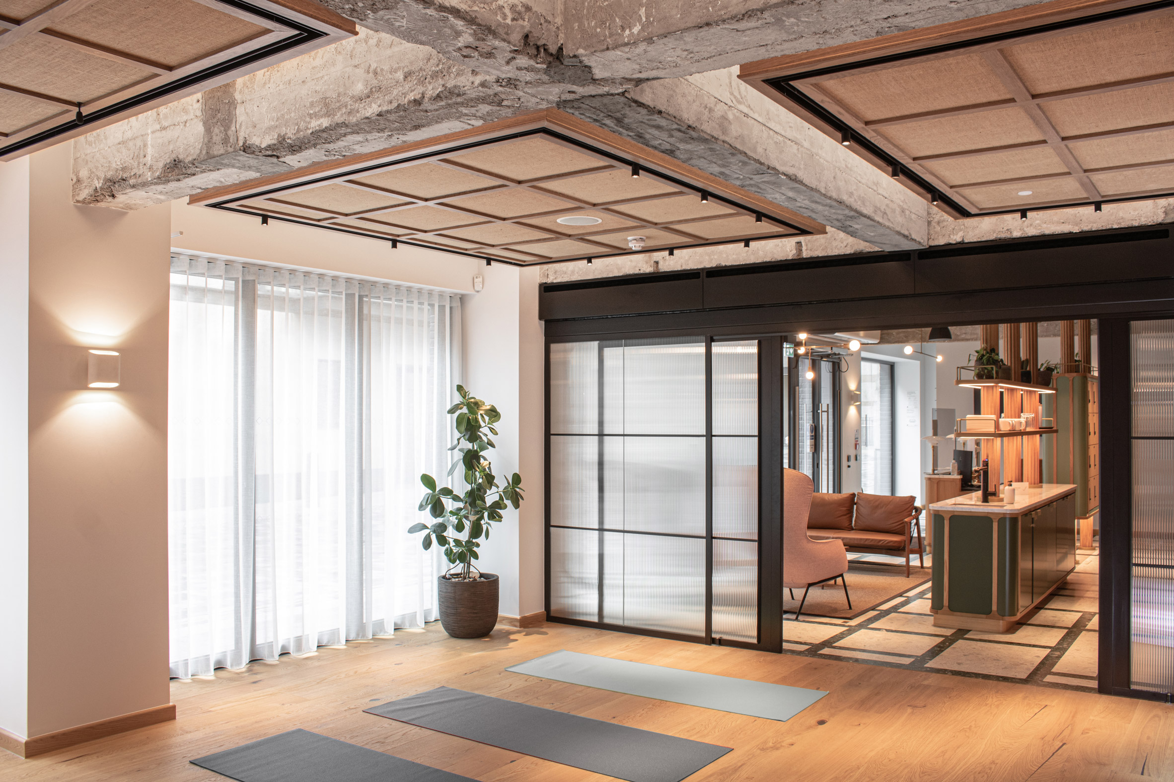 Ground floor events space in 6 Babmaes Street office for The Crown Estate by Fathom Architects