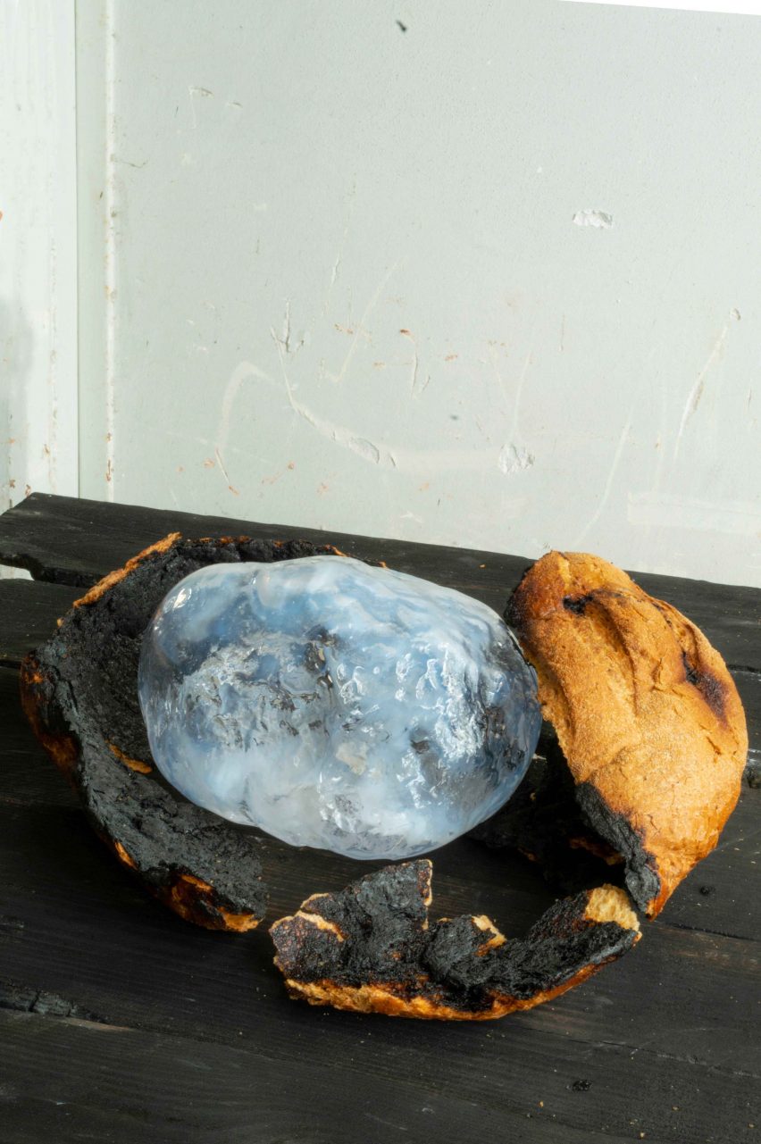 Blown glass in bread by Bruno Baietto