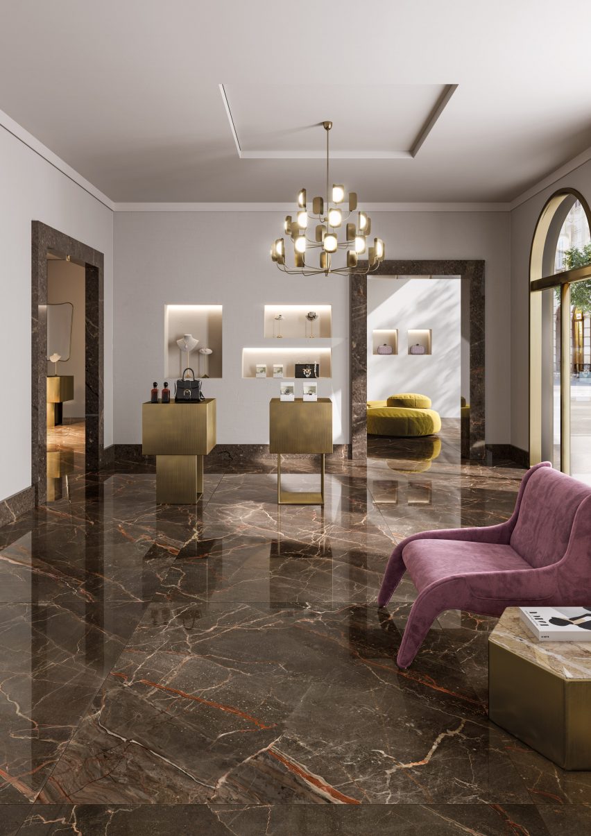 A photograph of Ceramiche Keope's 9Cento tiles used as flooring