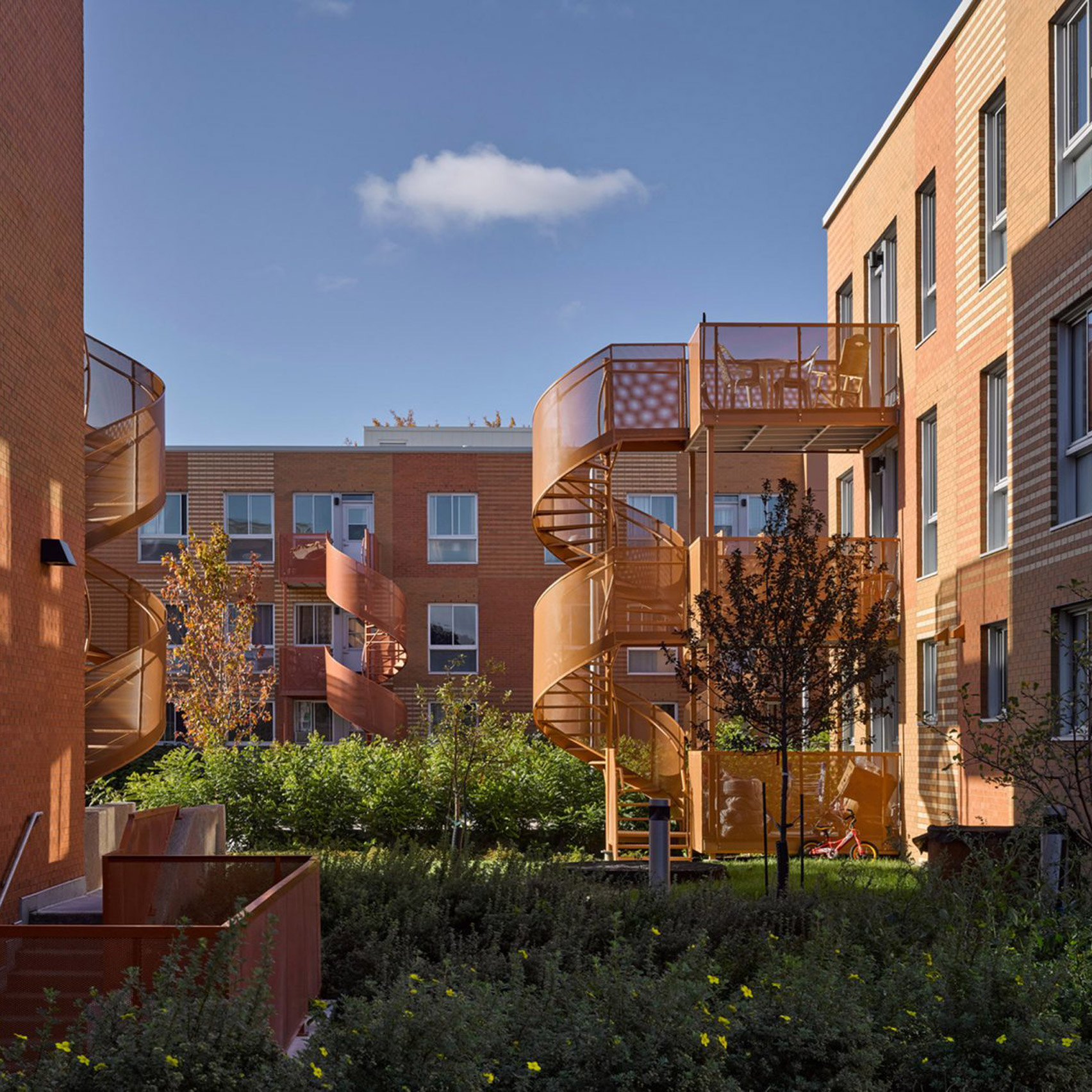 External staircases at Les Habitations in Montreal