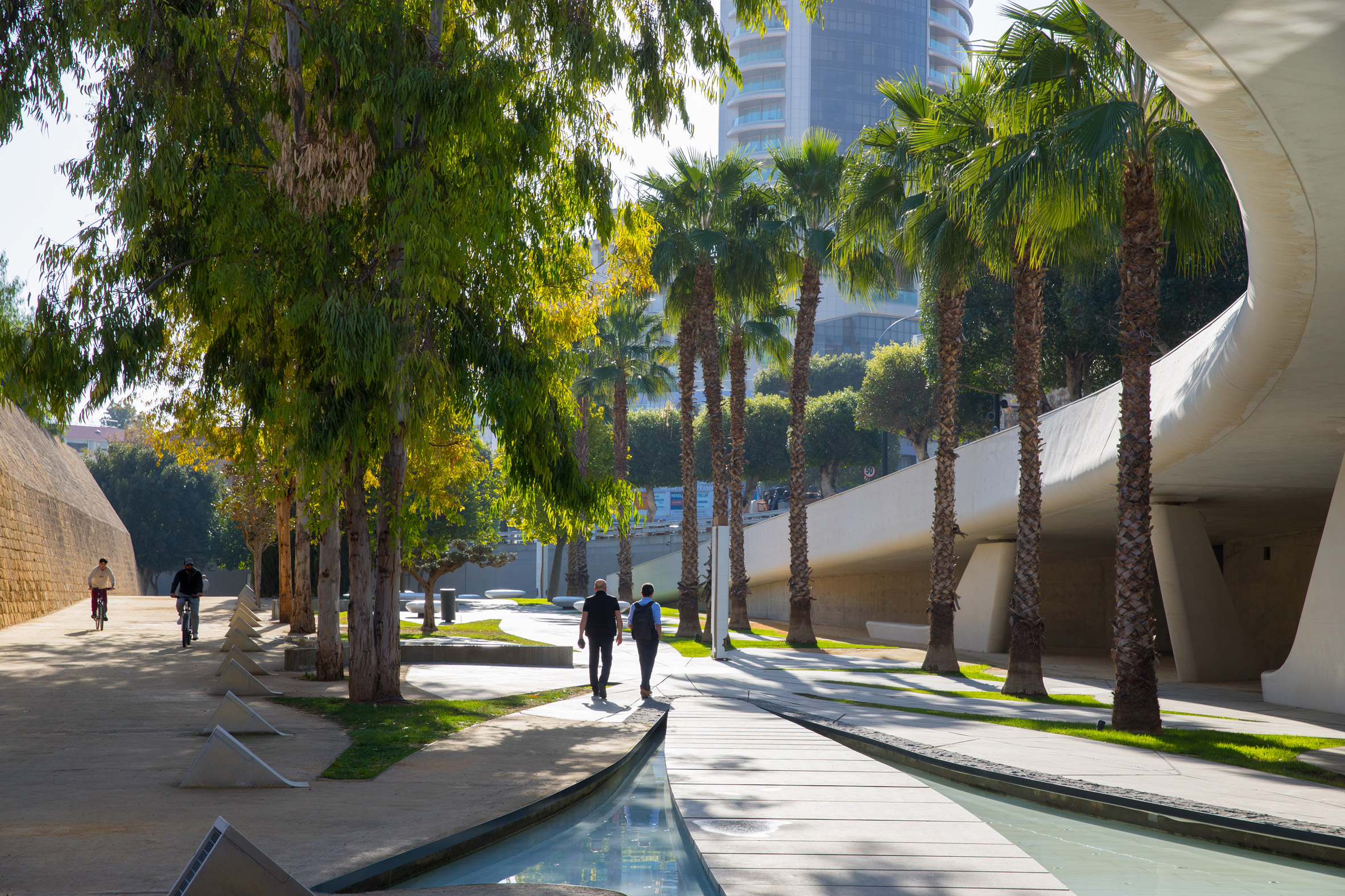 Tree and green spaces in Eleftheria Square by Zaha Hadid Architects