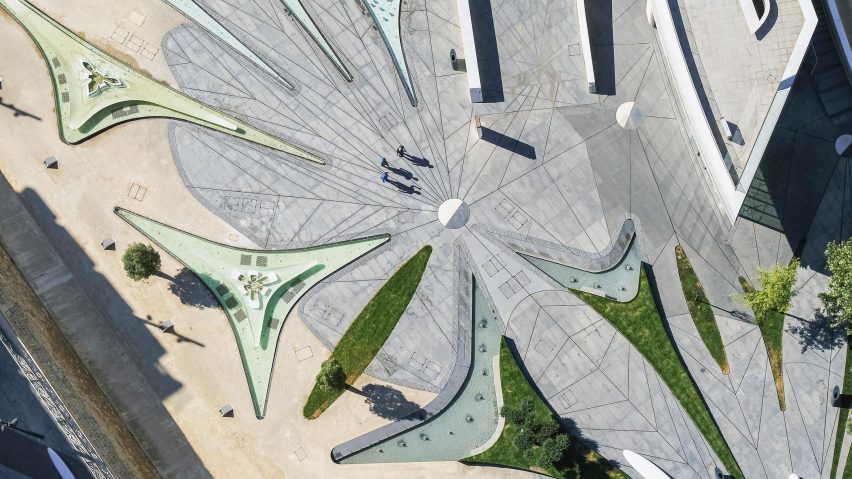 Aerial view of Eleftheria Square by Zaha Hadid Architects
