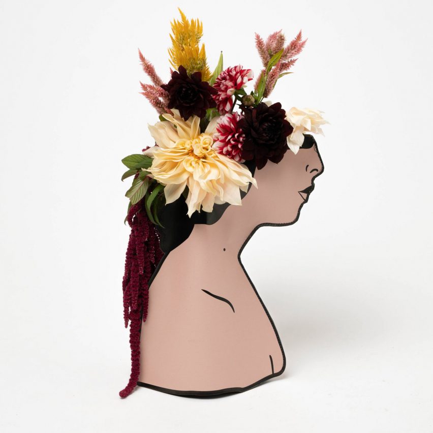 Head-shaped flower vase