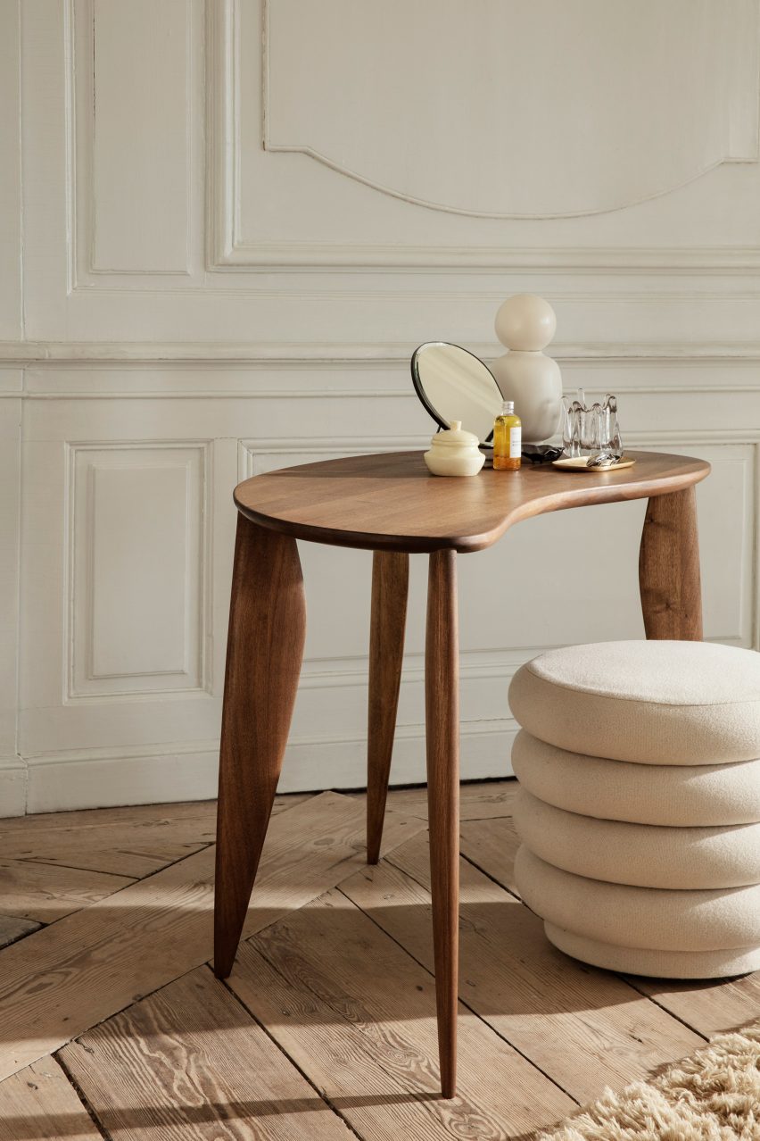 The Feve desk in walnut presented at Maison & Objet