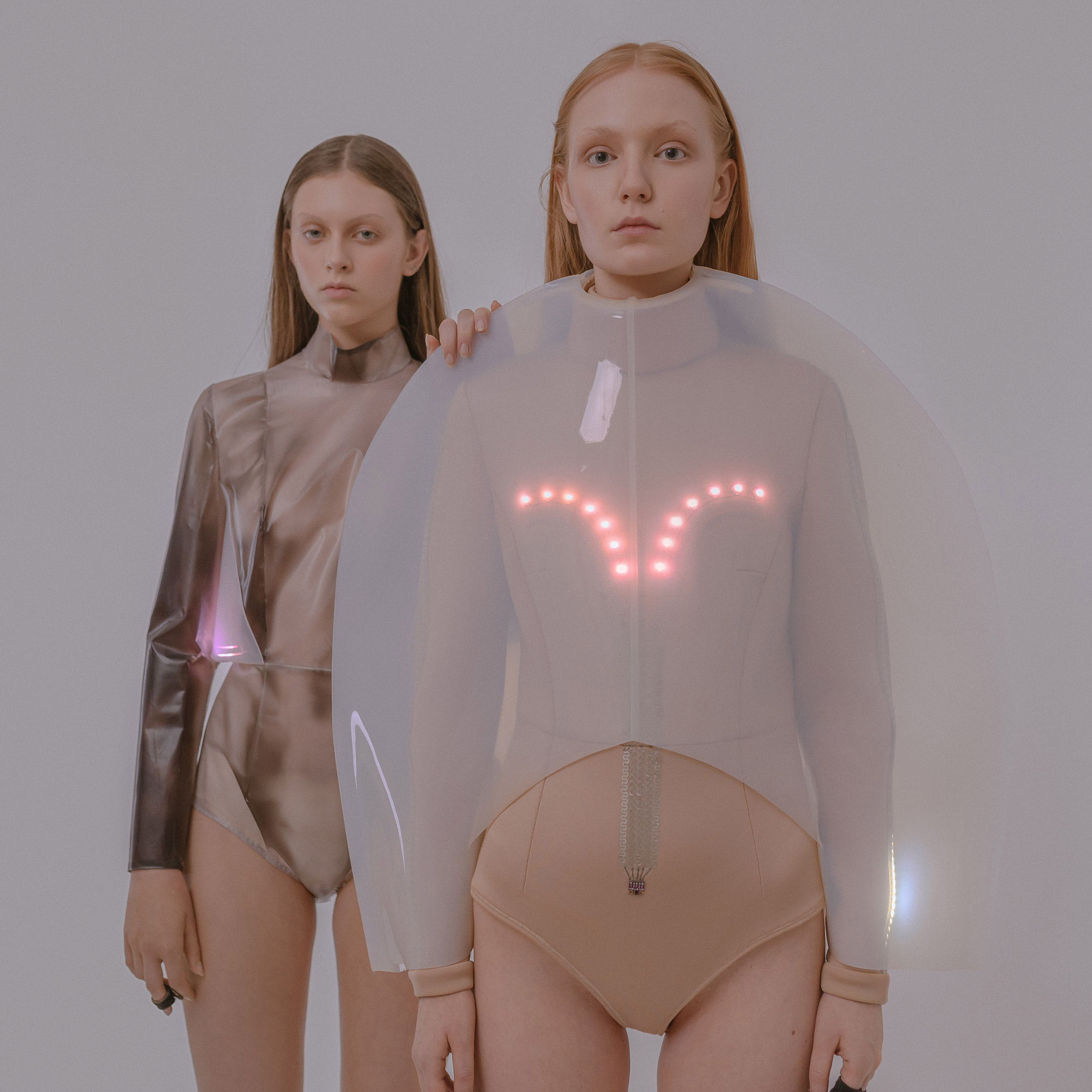 Two female models wearing tops by Iga Węglińska