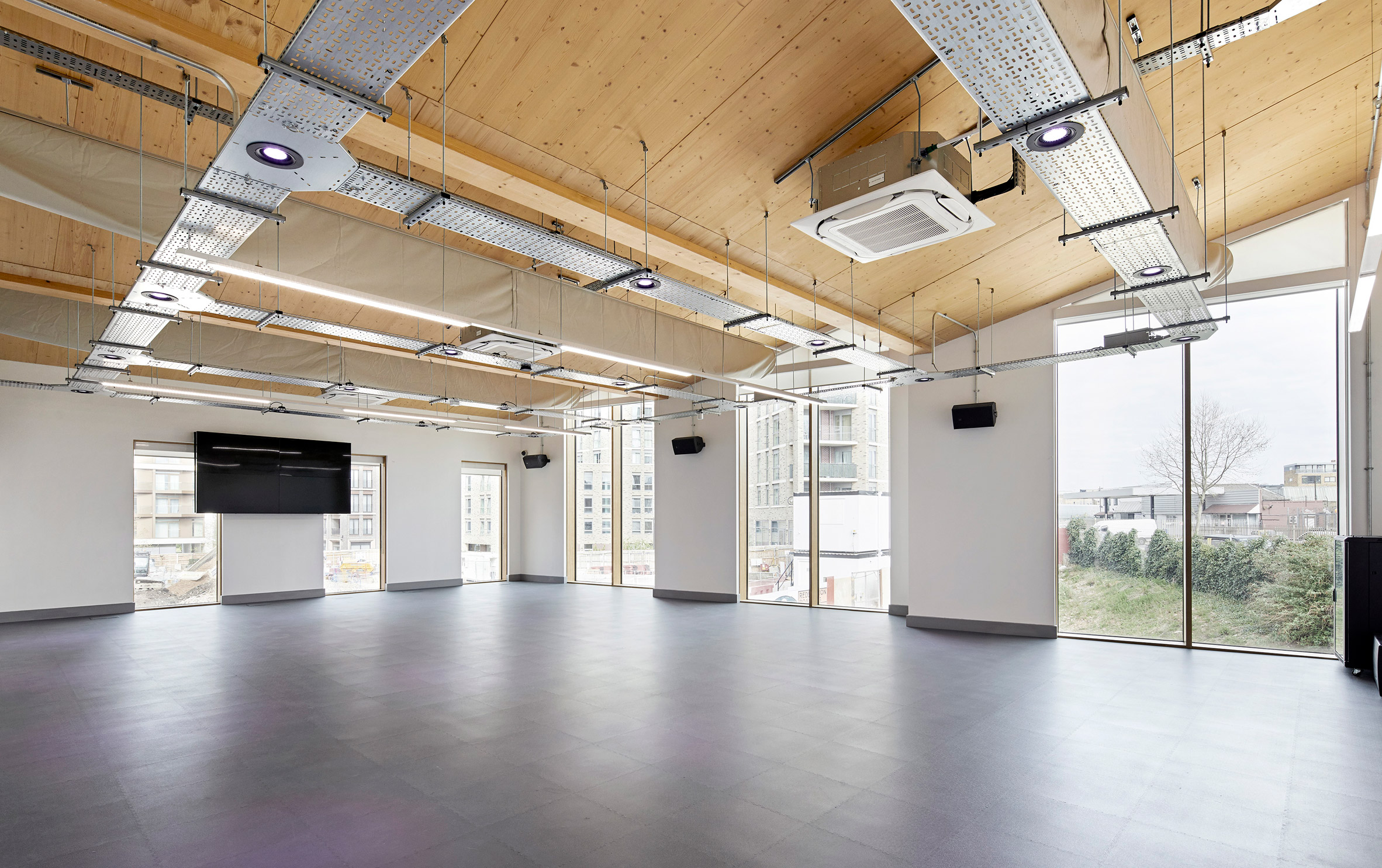 Gym and fitness suite in timber building