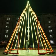 Liliane Lijn creates neon Christmas tree in London