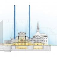 Section drawing of GES-2 House of Culture by Renzo Piano Building Workshop