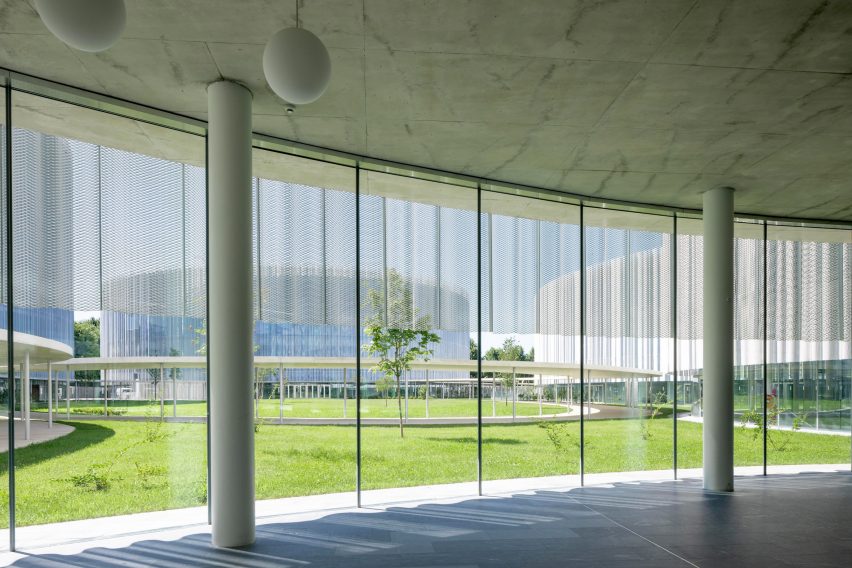 Interior image of the views out to Bocconi Campus