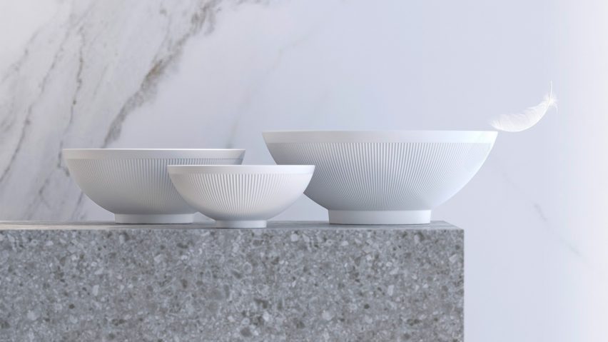 A photograph of the Stella series bowls in three sizes