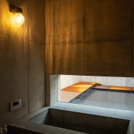 Concrete bathtub of Takamine-cho House