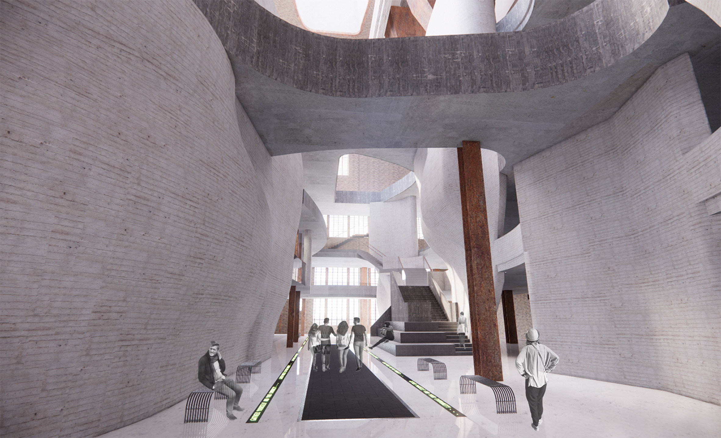Render of the civic climate change research and education precinct