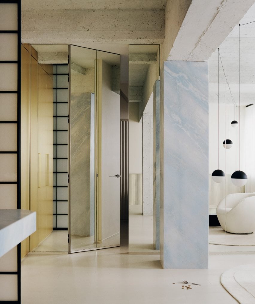 Interiors of The Whale apartment in Paris designed by Clément Lesnoff-Rocard