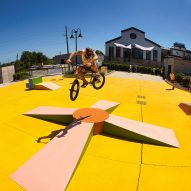 Yinka Ilori unveils brightly coloured temporary skatepark in Miami Beach