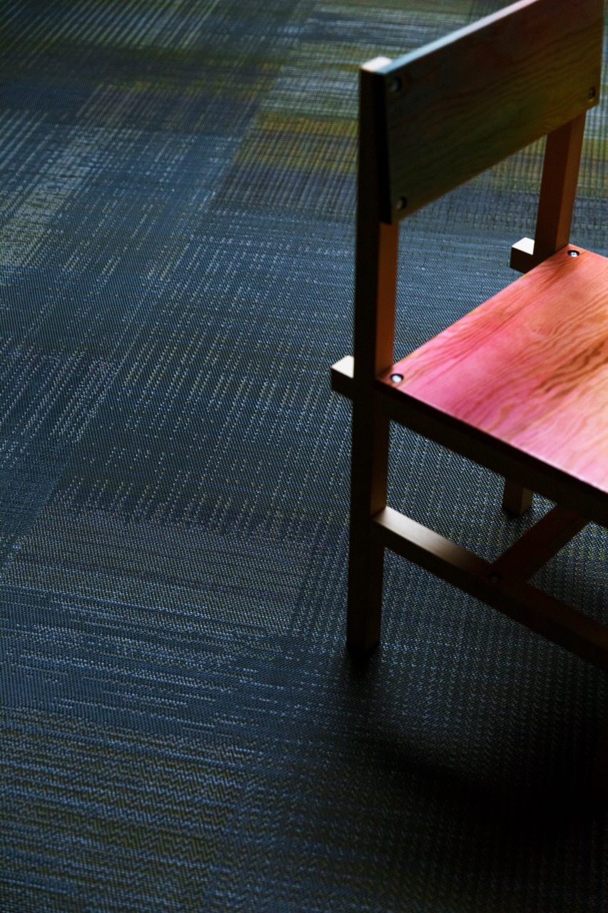 A photograph of Bolon's new flooring called Truly in a teak colour