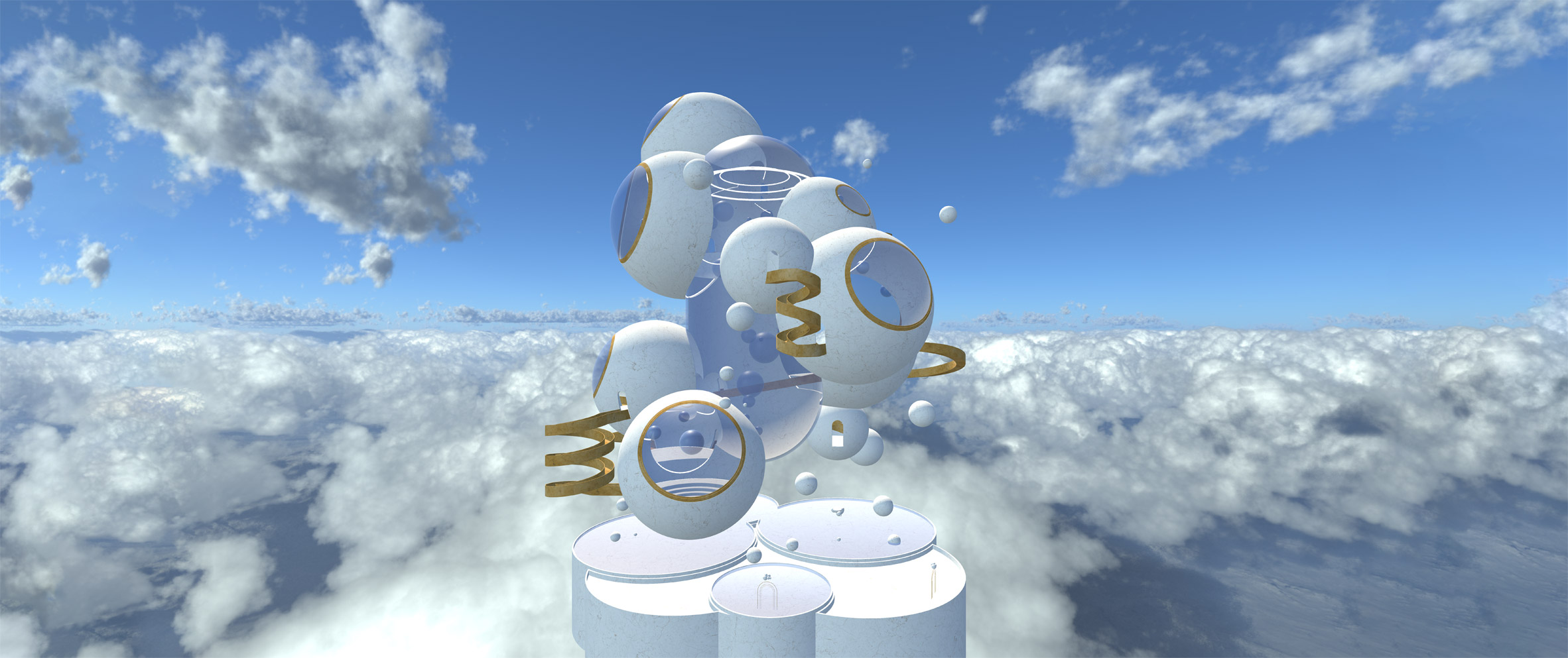 A visualisation of an abstract structure within the clouds