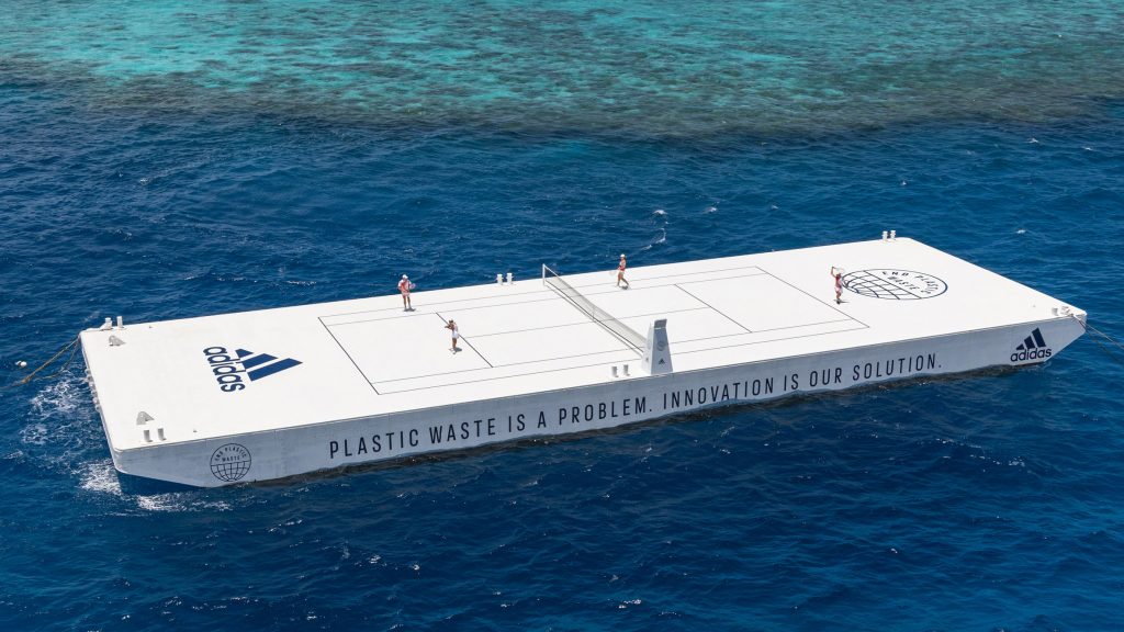 Adidas and Parley for the Oceans launch floating tennis court in Great Barrier Reef