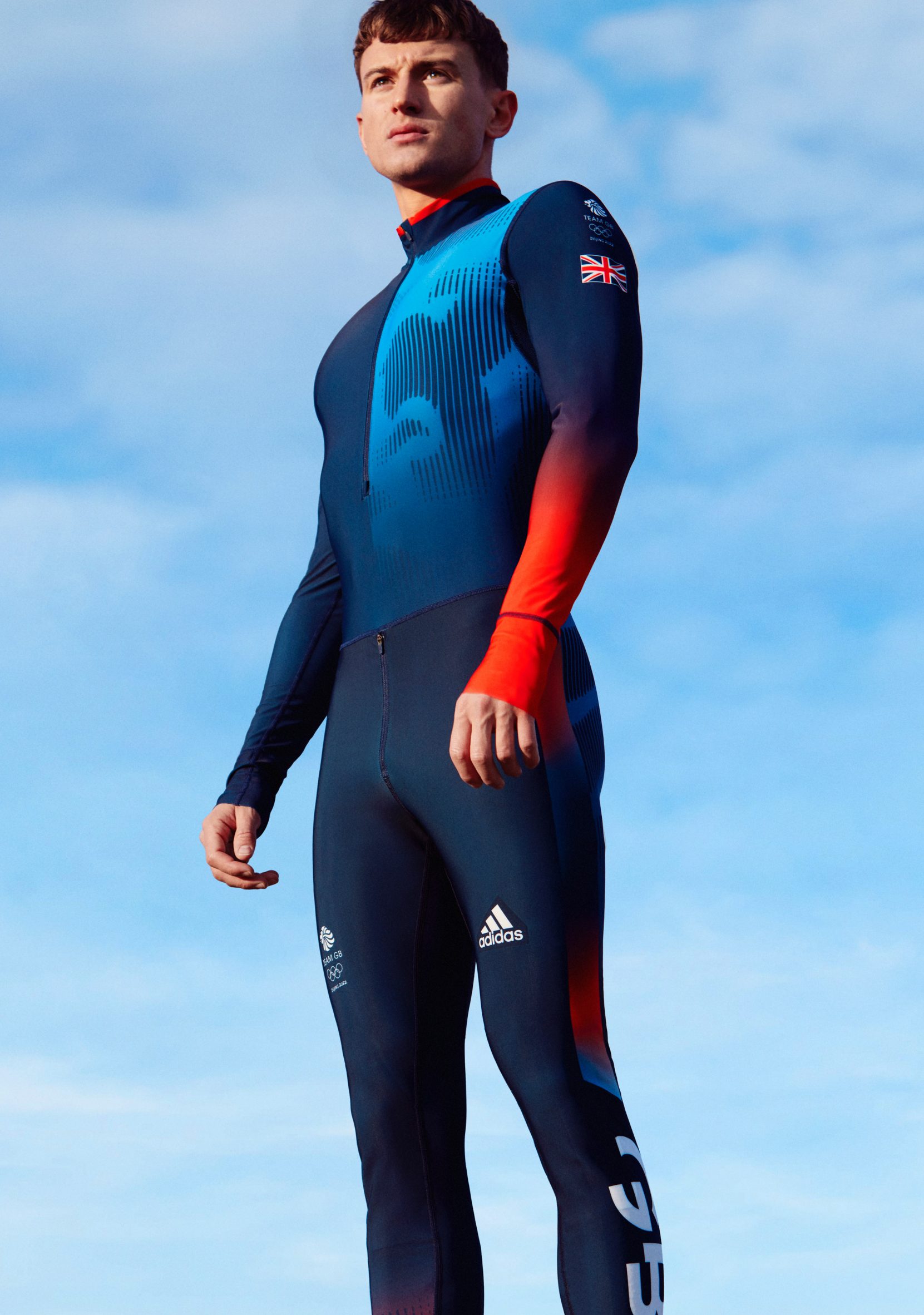 A man wearing Adidas' Team GB Winter Olympics uniform