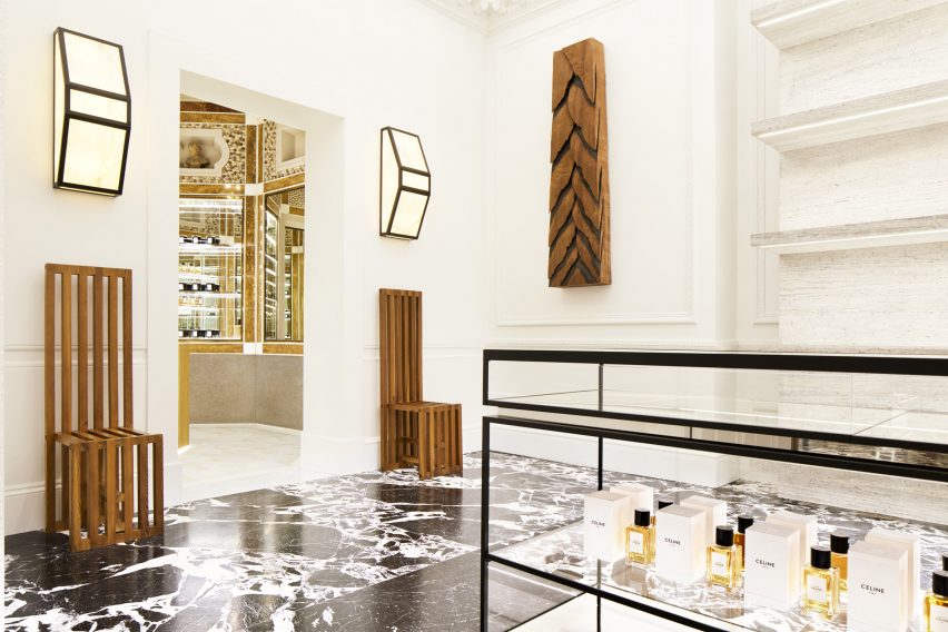 Image of the fragrance area at the Celine store 