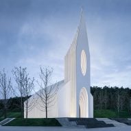 White-metal fins form abstract exterior of Büro Ziyu Zhuang's Chamber Church