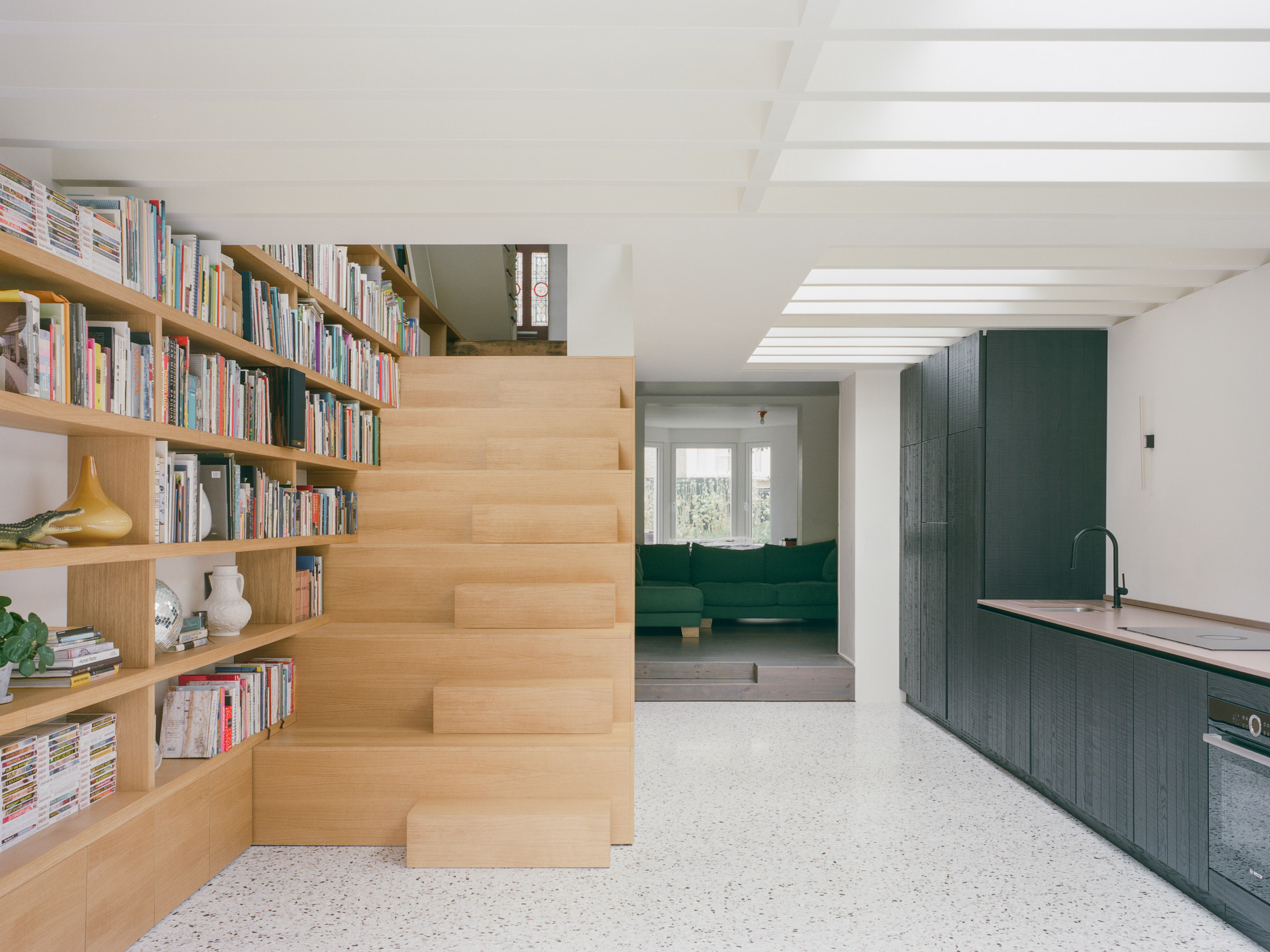 Staircase treads in Farleigh Road renovation and extension by Paolo Cossu Architects