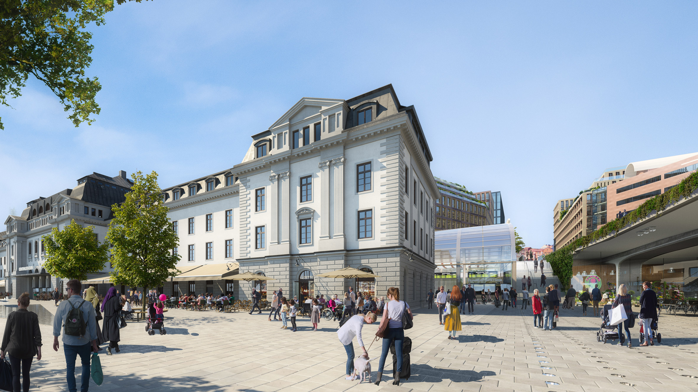 Public square in Stockholm Central Station redevelopment by Foster + Partners and Marge Arkitekter