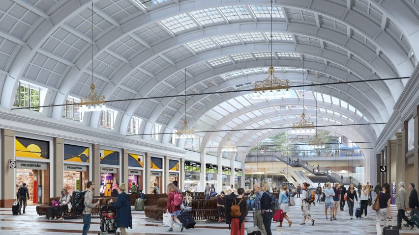 Station hall in Stockholm Central Station redevelopment by Foster + Partners and Marge Arkitekter