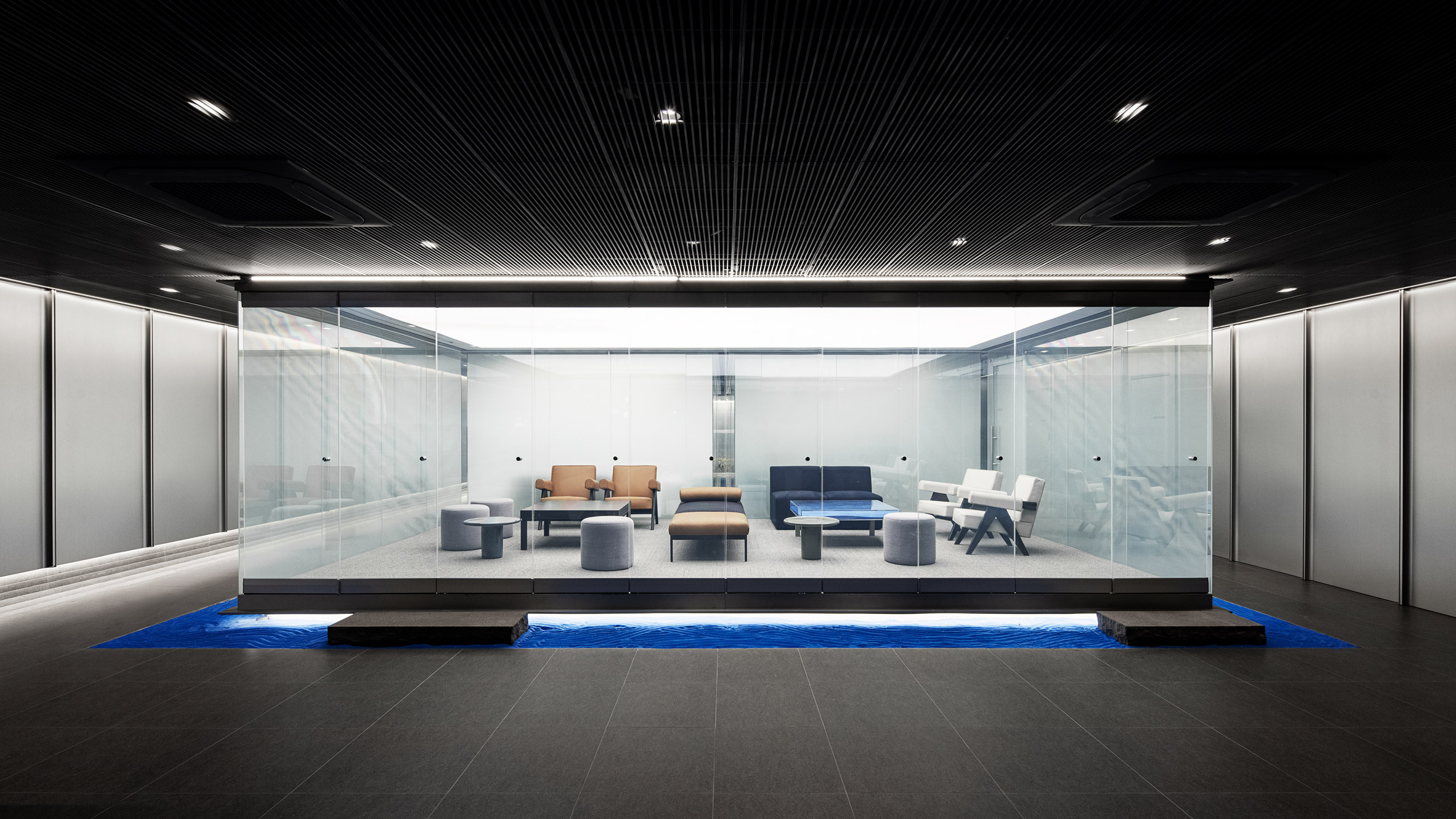 Intg designs Korean bank lounge with "floating meeting room" - Vimarsana News